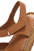 Kadın Taba Bilekten Bantlı Deri Comfort Sandalet | Derimod Kadın Taba Bilekten Bantlı Deri Comfort Sandalet | Derimod