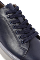 Erkek Lacivert Bağcıklı Deri Sneaker | Derimod Erkek Lacivert Bağcıklı Deri Sneaker | Derimod