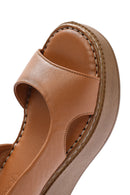 Women's Brown Thick Soled Leather Comfort Sandals | Derimod Women's Brown Thick Soled Leather Comfort Sandals | Derimod