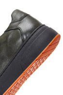 Erkek Haki Deri Kalın Tabanlı Sneaker | Derimod Erkek Haki Deri Kalın Tabanlı Sneaker | Derimod