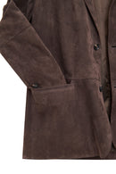 Rodrygo Men's Brown Blazer Suede Leather Jacket | Derimod Rodrygo Men's Brown Blazer Suede Leather Jacket | Derimod