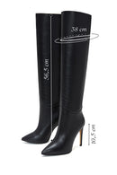 Women's Black Leather Heeled Boots | Derimod Women's Black Leather Heeled Boots | Derimod