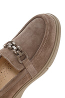 Women's Mink Suede Leather Buckle Comfort Casual Loafer | Derimod Women's Mink Suede Leather Buckle Comfort Casual Loafer | Derimod