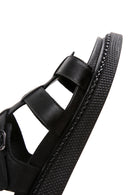 Kadın Siyah Deri Comfort Sandalet | Derimod Kadın Siyah Deri Comfort Sandalet | Derimod