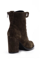 Women's Suede Lace-up Boots | Derimod Women's Suede Lace-up Boots | Derimod