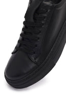 Kadın Siyah Bağcıklı Deri Sneaker | Derimod Kadın Siyah Bağcıklı Deri Sneaker | Derimod
