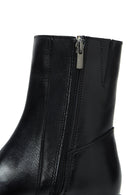 Women's Black Zippered Leather Boots | Derimod Women's Black Zippered Leather Boots | Derimod