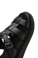 Kadın Siyah Deri Comfort Sandalet | Derimod Kadın Siyah Deri Comfort Sandalet | Derimod