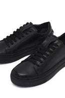 Kadın Siyah Bağcıklı Deri Sneaker | Derimod Kadın Siyah Bağcıklı Deri Sneaker | Derimod