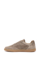Men's Beige Lace-Up Suede Leather Sneaker | Derimod Men's Beige Lace-Up Suede Leather Sneaker | Derimod