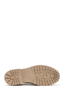 Kadın Bej Kalın Tabanlı Deri Maskülen Loafer | Derimod Kadın Bej Kalın Tabanlı Deri Maskülen Loafer | Derimod