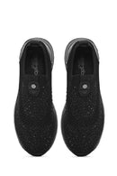 Derimod Zero Kadın Siyah Taşlı Sneaker | Derimod Derimod Zero Kadın Siyah Taşlı Sneaker | Derimod