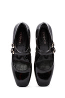 Women's Black Double Buckle Thick Heel Patent Leather Mary Jane Shoes | Derimod Women's Black Double Buckle Thick Heel Patent Leather Mary Jane Shoes | Derimod