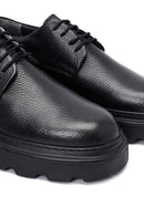 Men's Black Lace-Up Thick-Soled Leather Casual Shoes | Derimod Men's Black Lace-Up Thick-Soled Leather Casual Shoes | Derimod