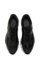 Men's Black Leather Printed Sneaker | Derimod Men's Black Leather Printed Sneaker | Derimod
