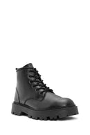 Men's Black Zippered Leather Casual Boots | Derimod Men's Black Zippered Leather Casual Boots | Derimod