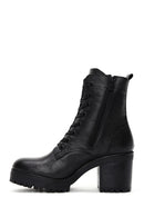 Women's Black Leather Heeled Boots | Derimod Women's Black Leather Heeled Boots | Derimod