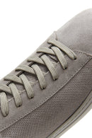 Men's Gray Leather Suede Sneaker | Derimod Men's Gray Leather Suede Sneaker | Derimod