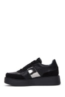 Women's Black Leather Thick Soled Sneaker | Derimod Women's Black Leather Thick Soled Sneaker | Derimod