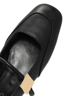 Women's Black Buckle Detailed Leather Ballerinas | Derimod Women's Black Buckle Detailed Leather Ballerinas | Derimod