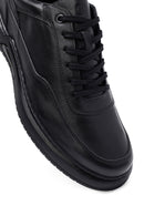 Erkek Siyah Bağcıklı Deri Casual Sneaker | Derimod Erkek Siyah Bağcıklı Deri Casual Sneaker | Derimod