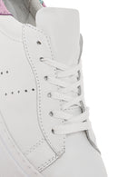 Kadın Beyaz Bağcıklı Kalın Tabanlı Deri Sneaker | Derimod Kadın Beyaz Bağcıklı Kalın Tabanlı Deri Sneaker | Derimod