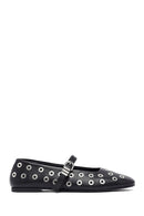 Woman Black Buckle Leather Babet | Derimod Woman Black Buckle Leather Babet | Derimod