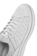 Erkek Beyaz Bağcıklı Kalın Tabanlı Deri Sneaker | Derimod Erkek Beyaz Bağcıklı Kalın Tabanlı Deri Sneaker | Derimod