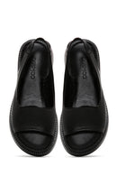Kadın Siyah Deri Comfort Sandalet | Derimod Kadın Siyah Deri Comfort Sandalet | Derimod