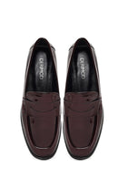 Kadın Bordo Rugan Deri Loafer | Derimod Kadın Bordo Rugan Deri Loafer | Derimod