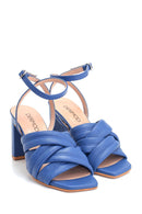 Kadın Casual Topuklu Deri Sandalet | Derimod Kadın Casual Topuklu Deri Sandalet | Derimod