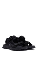 Men's Black Fabric Sandals | Derimod Men's Black Fabric Sandals | Derimod