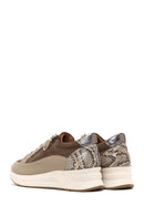 Women's Mink Lace-Up Thick-Soled Leather Sneaker | Derimod Women's Mink Lace-Up Thick-Soled Leather Sneaker | Derimod
