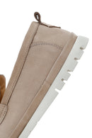 Men's Beige Nubuck Leather Casual Loafer | Derimod Men's Beige Nubuck Leather Casual Loafer | Derimod