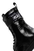 Women's Black Patent Leather Thick Soled Boots | Derimod Women's Black Patent Leather Thick Soled Boots | Derimod