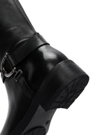 Women's Black Zippered Leather Boots | Derimod Women's Black Zippered Leather Boots | Derimod