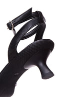Women's Black Leather Low Heel Sandals | Derimod Women's Black Leather Low Heel Sandals | Derimod