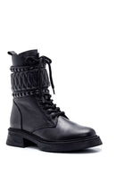 Women's Leather Stone Detailed Boots | Derimod Women's Leather Stone Detailed Boots | Derimod