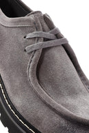 Men's Gray Lace-up Suede Leather Casual Shoes | Derimod Men's Gray Lace-up Suede Leather Casual Shoes | Derimod