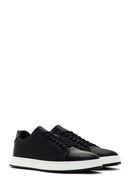 Erkek Siyah Bağcıklı Deri Sneaker | Derimod Erkek Siyah Bağcıklı Deri Sneaker | Derimod