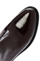 Women's Burgundy Zippered Patent Leather Boots | Derimod Women's Burgundy Zippered Patent Leather Boots | Derimod