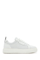 Erkek Beyaz Bağcıklı Deri Sneaker | Derimod Erkek Beyaz Bağcıklı Deri Sneaker | Derimod