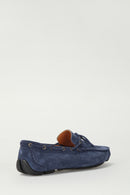 Suede Blue Men's Leather Loafer | Derimod Suede Blue Men's Leather Loafer | Derimod