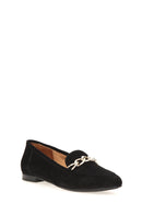 Women's Suede Shoes with Chain | Derimod Women's Suede Shoes with Chain | Derimod