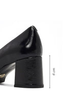 Women's Black Thick Heeled Leather Shoes | Derimod Women's Black Thick Heeled Leather Shoes | Derimod