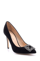 Women's Stone Suede Leather Stiletto | Derimod Women's Stone Suede Leather Stiletto | Derimod
