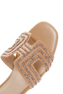 Women's Beige Stone Slippers | Derimod Women's Beige Stone Slippers | Derimod