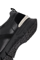 Kadın Siyah Bağcıklı Deri Sneaker | Derimod Kadın Siyah Bağcıklı Deri Sneaker | Derimod