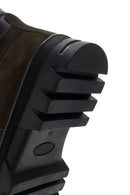 Men's Khaki Nubuck Leather Zippered Boots | Derimod Men's Khaki Nubuck Leather Zippered Boots | Derimod
