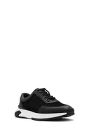 Erkek Siyah Kalın Tabanlı Bağcıklı Süet Deri Sneaker | Derimod Erkek Siyah Kalın Tabanlı Bağcıklı Süet Deri Sneaker | Derimod